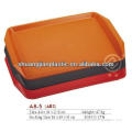 Plastic fast food tray in square shape